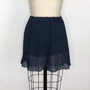 Navy Crepe Mini-Skirt